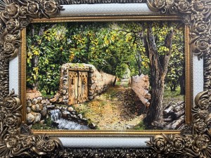 تابلو فرش ماشینی طرح کوچه باغ سایز 85*65