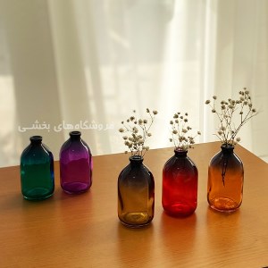 گلدان رنگی شیشه ای کوچک