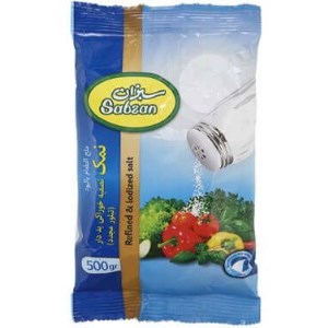 نمک خوراکی سبزان 500 گرم