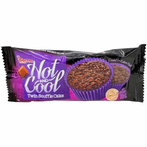 هات کول کیک براونی با مغزی کرم کارامل دوقلو درنا 60 گرم 24عددی