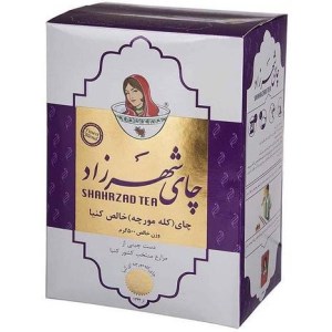 چای شکسته زود دم طلاکوب شهرزاد جعبه بنفش 400 گرم