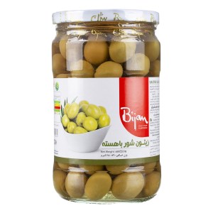 زیتون شور بیژن باهسته شیشه 650گرمی