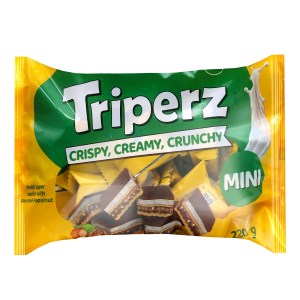 ویفر تریپرز 220 گرم تکه های فندق روکش دار شیری20ع -B3