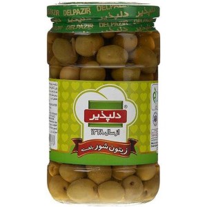 زیتون شور با هسته دلپذیر شیشه 660 گرم