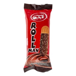 بیسکویت روکشدار کاکائویی با نارگیل رولمن 35گرمی آیدین36عددی