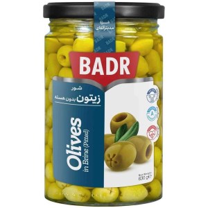 زیتون شور ویژه بدون هسته بدر 630 گرم