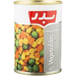 کنسرو مخلوط سبزیجات بدر 420 گرم