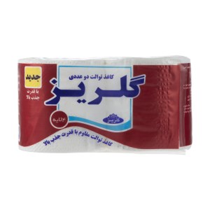 دستمال توالت سفید گلریز 2 قلو