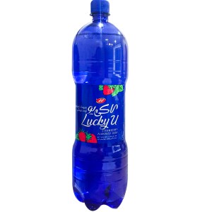 اب گاز دار لاکی یو 1.5 لیتری کاله توت فرنگی