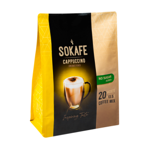 کاپوچینو بدون شکر سوکافه (کاله)فروش عددی(بسته20عددی)