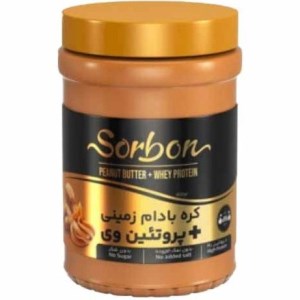 کره بادام زمینی سوربن پروتئین وی بالا بدون شکر (کاله) 400 گرم