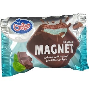 بستنی شکلاتی و نعنایی با روکش شکلات تلخ میهن