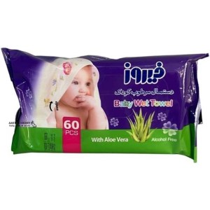 دستمال مرطوب کودک حاوی عصاره الوورا پیلوپک فیروز 60عددی