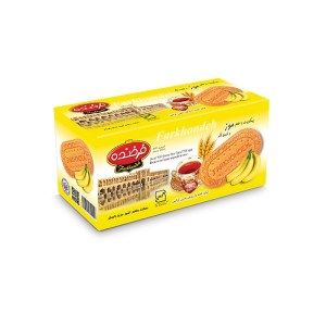 بیسکویت زبان با طعم موز وتزئین شکر فرخنده 1 کیلو