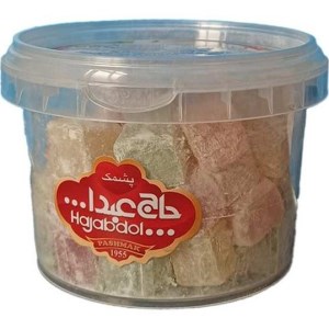 راحت الحلقوم (لوکوم)بدون مغز ظرفی میکس میوه حاج عبدالله 190 گرمی