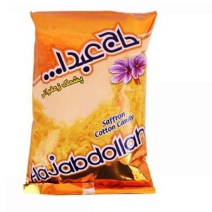 پشمک الیافی زعفرانی حاج عبدالله پاکتی 350گرم