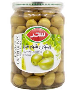 زیتون شور معمولی باهسته سحر640گرم