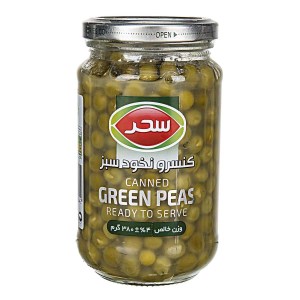 نخود سبز سحر شیشه 380 گرمی