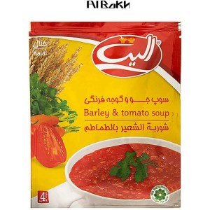 سوپ اماده لذیذ جو و گوجه فرنگی