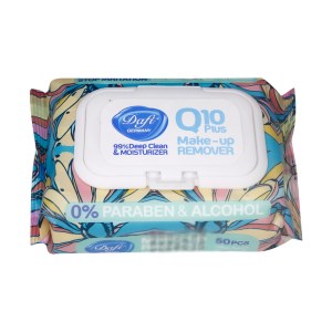 دستمال مرطوب پاک کننده ارایش دافی Q10 (50برگ)