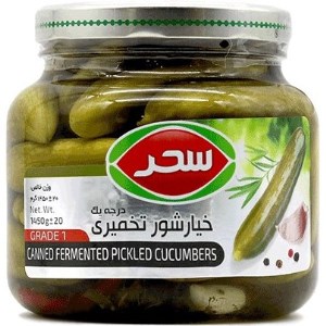 خیارشور معمولی یک و یک شیشه 1450 گرم
