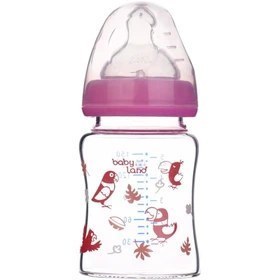 شیرخوری بی بی لند پیرکس دسته دارعریض فندقی 150میل صورتی