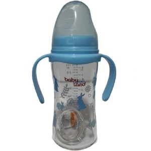 شیرخوری بی بی لند پیرکس دسته دارعریض فندقی 240میل ابی18-6