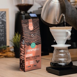 دانه قهوه ترکیبی بن مانو جیورنو 50% عربیکا + 50% روبوستا 250 گرم