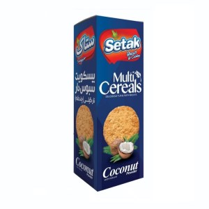 بیسکویت سبوسدار ستاک چند غله نارگیلی بسته 300گرم