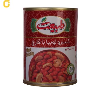 کنسرو لوبیا چیتی با قارچ طبیعت 380 گرم
