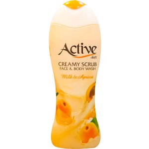 شامپو صورت و بدن کرمی اسکراب اکتیو 400گرم زرد