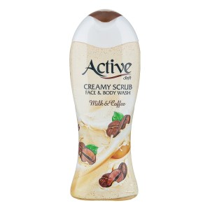 شامپو بدن و صورت کرمی اسکراب اکتیو 400گرم قهوه ای