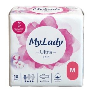 نوار بهداشتی مای لیدی الترا به نرمی ابریشم سایز متوسط M (10*30)