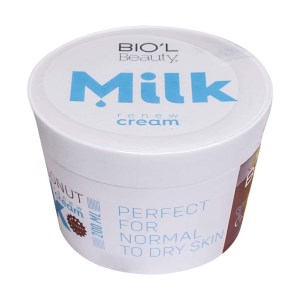 کرم کاسه ای میلک شیر و نارگیل پوست نرمال تا خشک بیول 200 میل