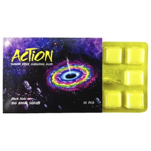 ادامس اکشن ترش بلک هول بدون شکر _دراژه