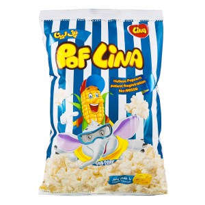پاپ کورن بدون پوسته پنیری پف لینا 90 گرم