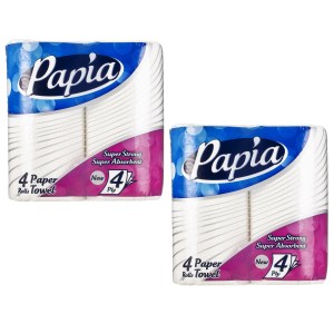 دستمال حوله پاپیا 4 لایه 4 رول