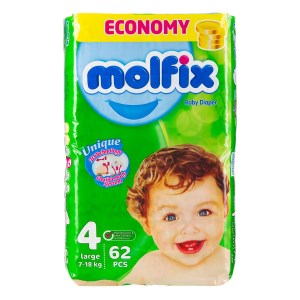 پوشک مولفیکس اقتصادی سایز 4 بزرگ62عددی