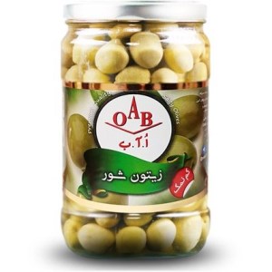 زیتون شور بسیار درشت هسته دار کم نمک اُ.ا.ب 480 گرم