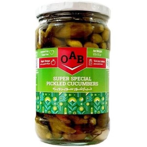خیارشور سوپر ویژه اُ.ا.ب در سرکه سیب طبیعی 670 گرم