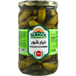 خیارشور ممتاز سان گل شیشه 700 گرم