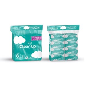 دستمال اقتصادی کلین اپ ابر 8 عددی 500 برگ