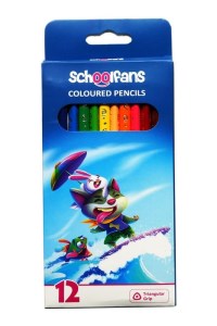 مداد رنگی 12 رنگ سه گوش اسکول فنس جعبه مقوایی