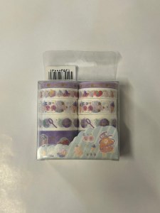 چسب واشی طرح دار10عددی فانتزی جعبه طلقی 637